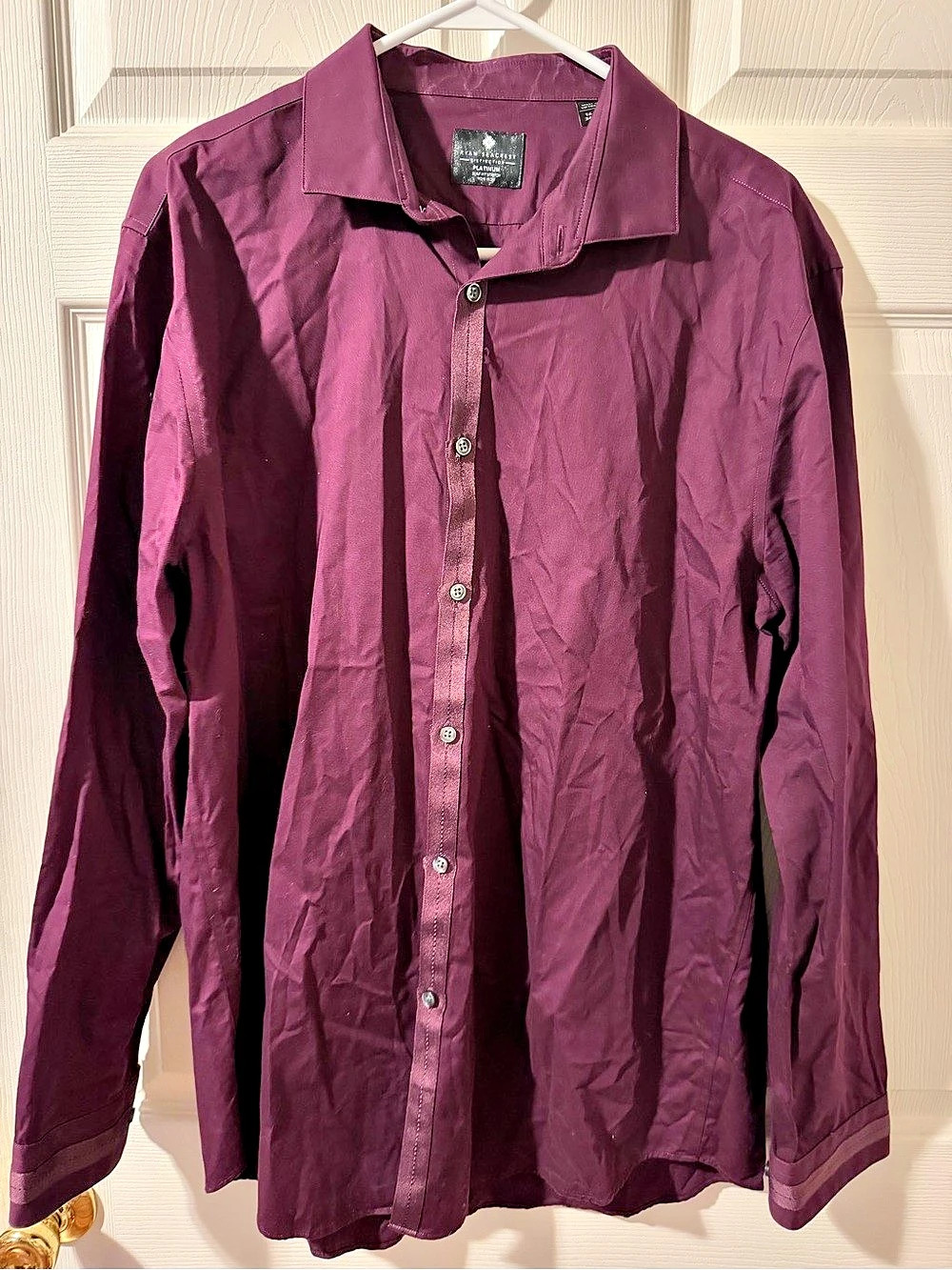 Ryan Seacrest Distinction Platinum Men's Dress Shirt Purple Size 16 1/2 34/35